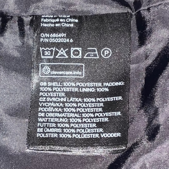 H&M Black Divided Puffer Jacket with Silver Tone Zipper Size 12 - Picture 5 of 6